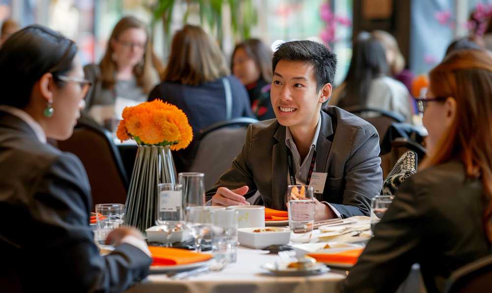 people in a corporate catering